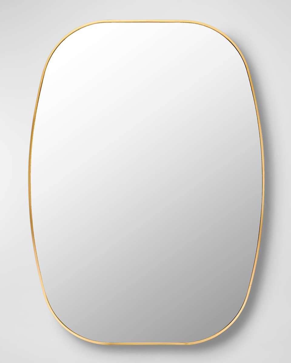 Aranya 41" Rounded Wall Mirror, Gold